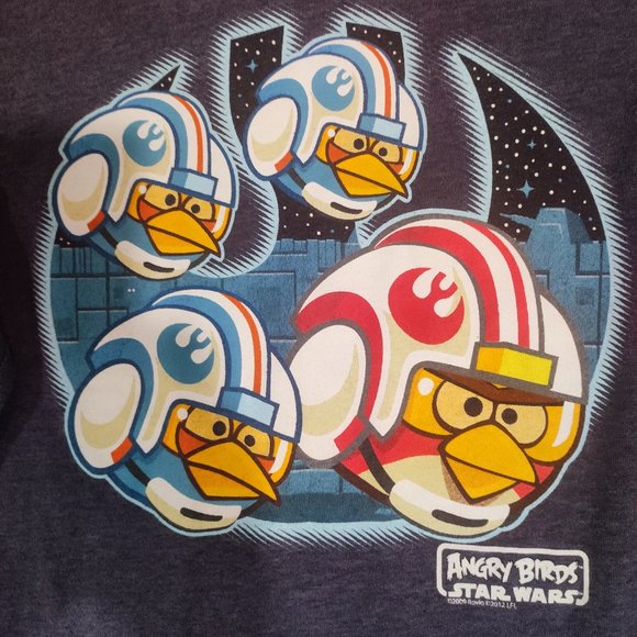 Old Navy Collectabilitee angry Bird Star Wars black boys' long sleeve Tee size M - Picture 2 of 3